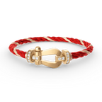 [Clover Jewelry]ホースシューラージ ハーフダイヤモンド ブレスレット ゴールド
