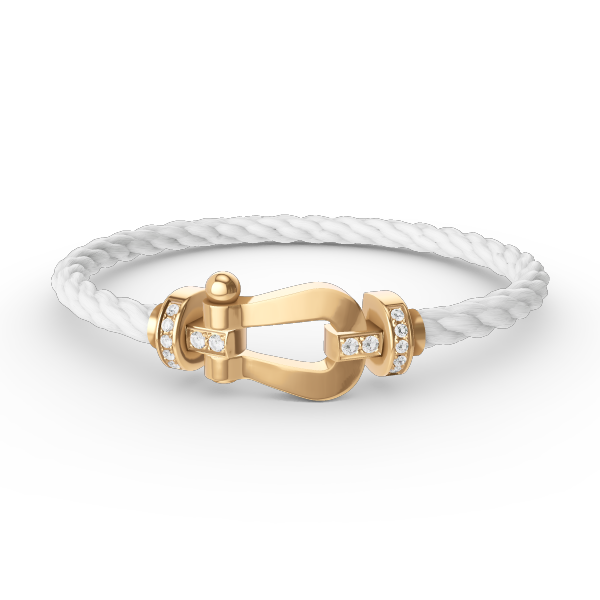 [Clover Jewelry]ホースシューラージ ハーフダイヤモンド ブレスレット ゴールド