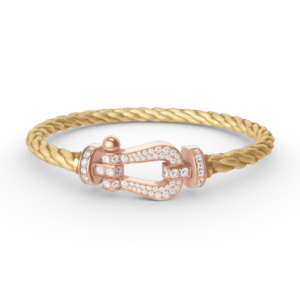 [Clover Jewelry]FORCE LARGE HORSESHOE FULL DIAMOND BRACELET ROSE GOLD