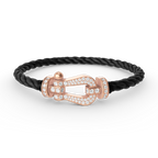 [Clover Jewelry]FORCE LARGE HORSESHOE FULL DIAMOND BRACELET ROSE GOLD