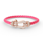 [Clover Jewelry]FORCE LARGE HORSESHOE FULL DIAMOND BRACELET ROSE GOLD