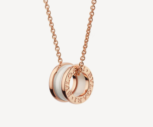 [Clover Jewelry]ZERO 1 WEISSE KERAMIK ROSEGOLD HALSKETTE