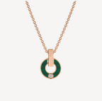 [Clover Jewelry]GARI NECKLACE PINK GOLD MALACHITE