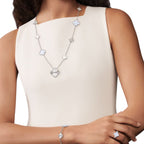 [Clover Jewelry]DETACHABLE CLOVER 15(11+4) FLOWER SILVER NECKLACE SET