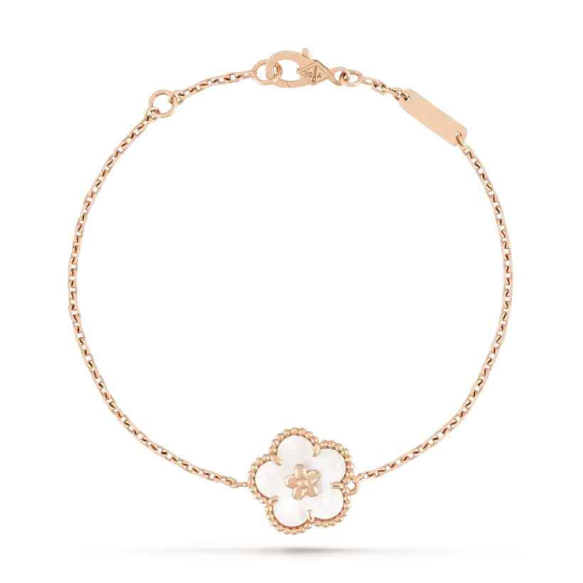 [Clover Jewelry]LUCKY WHITE MOP PLUM BLOSSOM  BRACELET