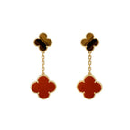 [Clover Jewelry]CLOVER  2 MOTIF  TIGER EYE CARNELIAN EARRINGS