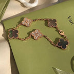 [Clover Jewelry]クローバー 5モチーフ グレーMOP ダイヤモンド ブレスレット
