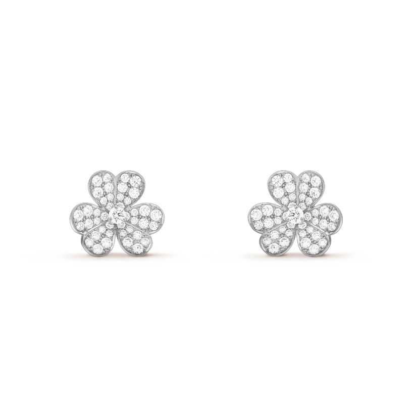 [Clover Jewelry]FRIVOLE SILVER FLOWER DIAMOND EARRINGS