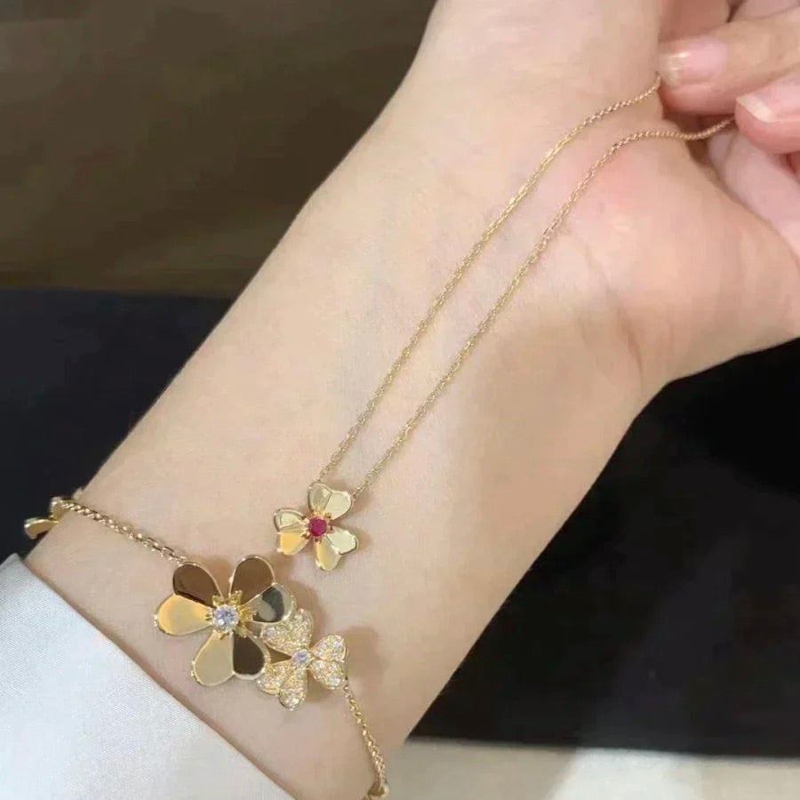 [Clover Jewelry]FRIVOLE GOLD FLOWER NECKLACE