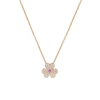 [Clover Jewelry]FRIVOLE ROSE GOLD FLOWER DIAMOND NECKLACE