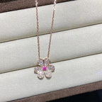 [Clover Jewelry]FRIVOLE ROSE GOLD FLOWER DIAMOND NECKLACE