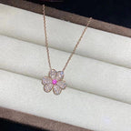 [Clover Jewelry]FRIVOLE ROSE GOLD FLOWER DIAMOND NECKLACE