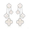 [Clover Jewelry]CLOVER EARRINGS WHITE MOP 4 MOTIFS SILVER