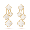 [Clover Jewelry]CLOVER EARRINGS WHITE MOP 4 MOTIFS GOLD