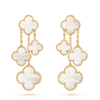 [Clover Jewelry]CLOVER EARRINGS WHITE MOP 4 MOTIFS GOLD