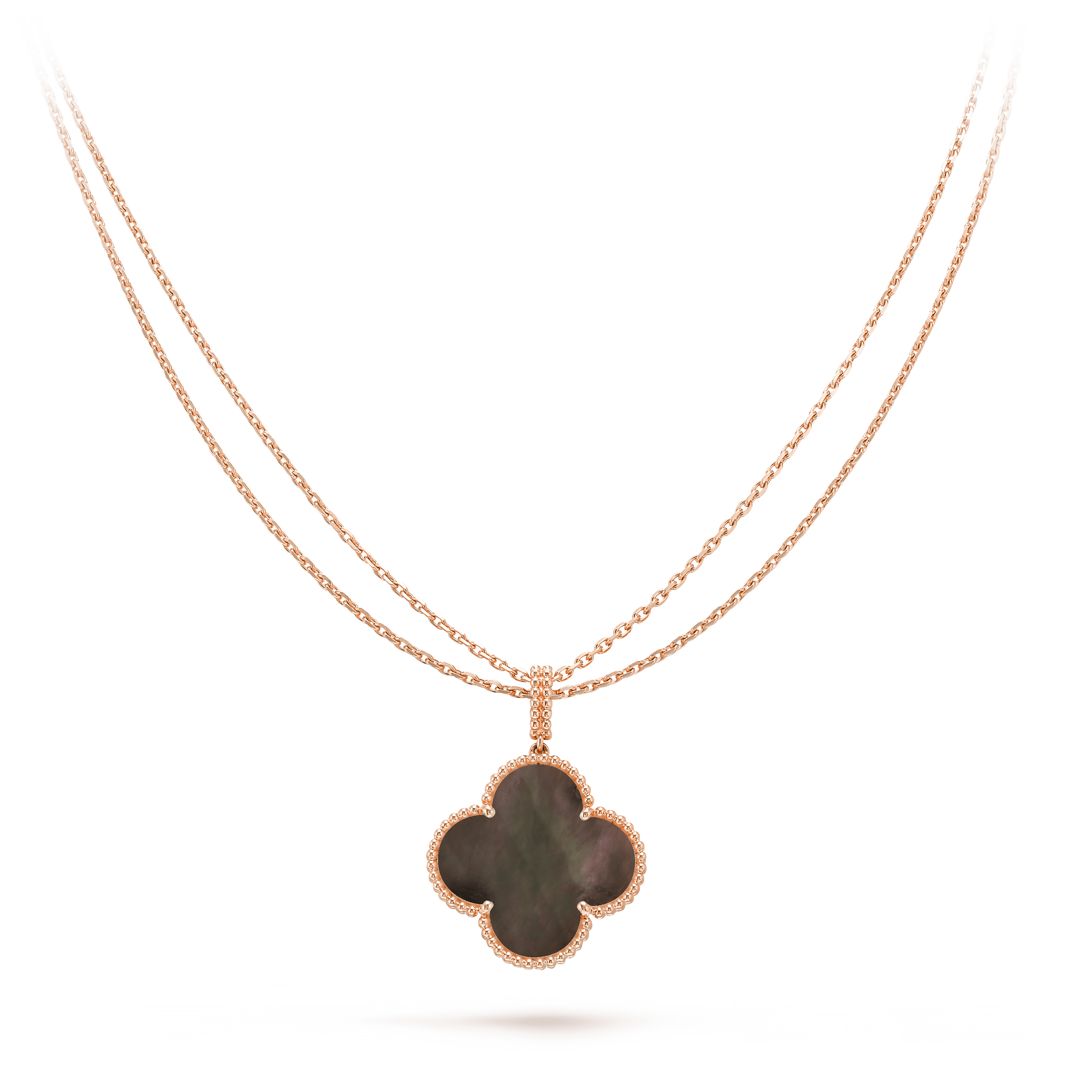 [Clover Jewelry]CLOVER 25MM GOLD DARK MOP BIG CLOVER NECKLACE