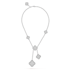 [Clover Jewelry]CLOVER 5 MOTIFS SILVER DIAMONDS NECKLACE