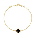 [Clover Jewelry]CLOVER ONYX SINGLE FLOWER BRACELET