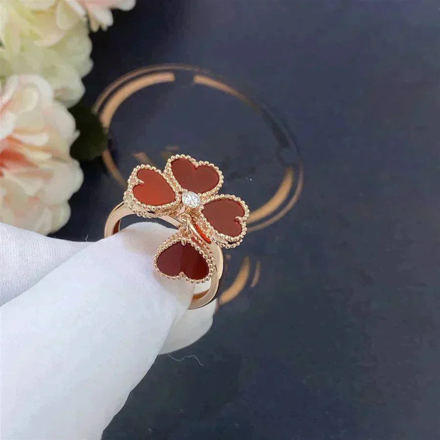 [Clover Jewelry]スイートクローバーカーネリアンリング