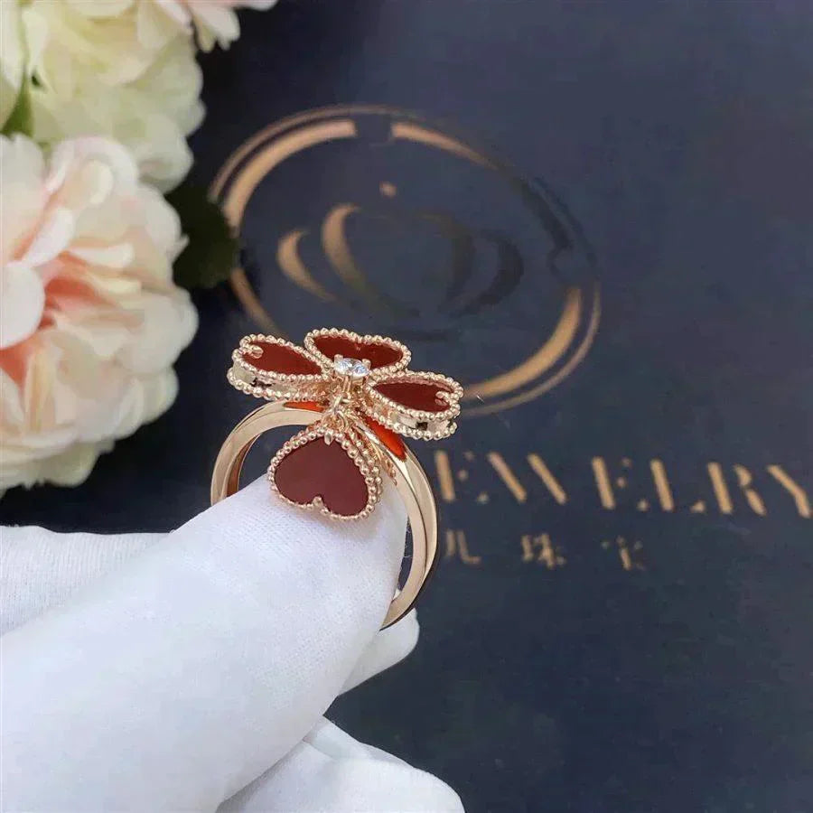 [Clover Jewelry]スイートクローバーカーネリアンリング