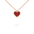 [Clover Jewelry]SWEET CLOVER CARNELIAN HEART NECKLACE