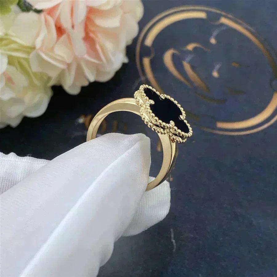 [Clover Jewelry]CLOVER ONYX RING