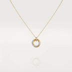 [Clover Jewelry]TRINITY NECKLACE SILVER GOLD PINK GOLD DIAMONDS