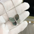 [Clover Jewelry]LARGE BUTTERFLY SILVER PENDANT DIAMOND NECKLACE