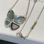 [Clover Jewelry]LARGE BUTTERFLY SILVER PENDANT DIAMOND NECKLACE