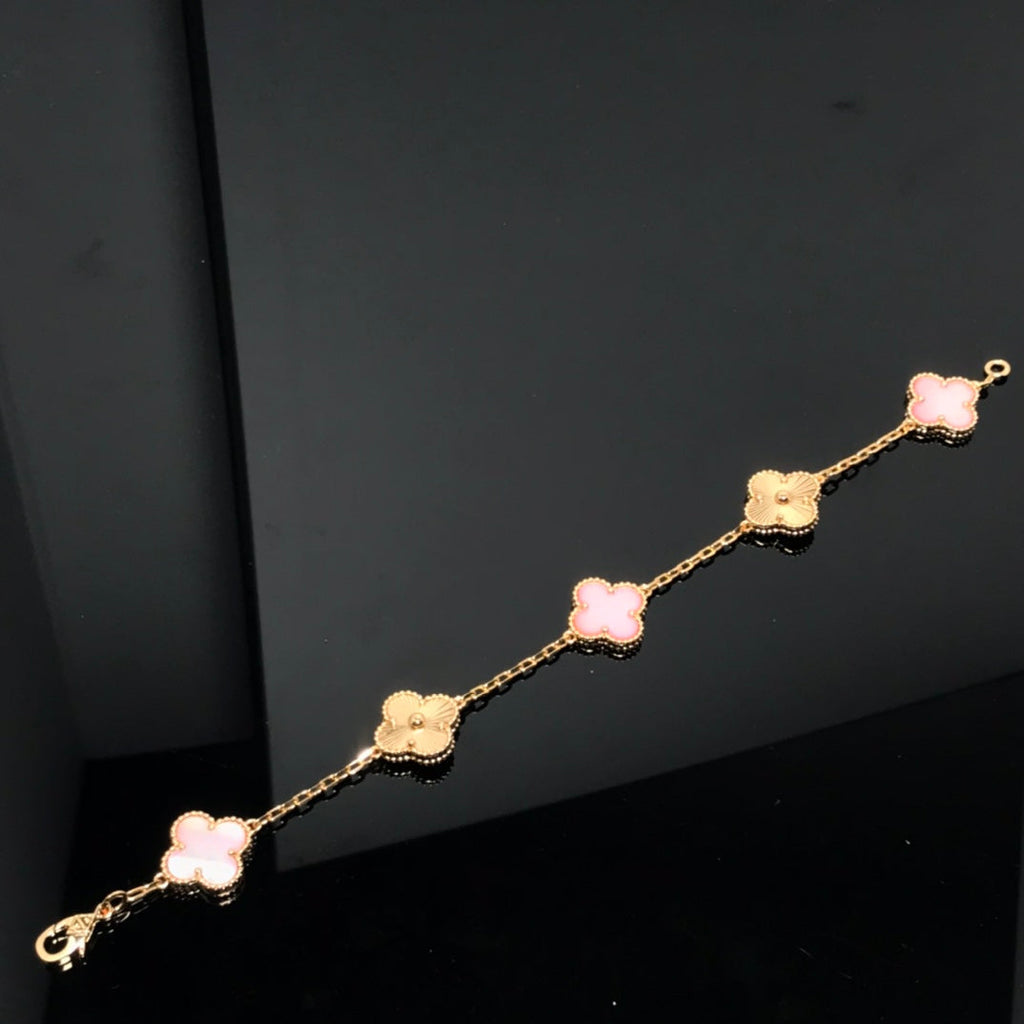 [Clover Jewelry]CLOVER BRACELET 5 MOTIF PINK AND PINK GOLD