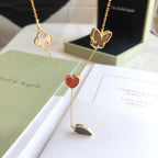 [Clover Jewelry]LUCKY SPRING 4 MOTIFS ROSE GOLD NECKLACE