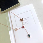 [Clover Jewelry]LUCKY SPRING 4 MOTIFS ROSE GOLD NECKLACE