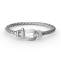 [Clover Jewelry]FORCE LARGE HORSESHOE HALF DIAMOND BRACELET SILVER