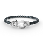 [Clover Jewelry]FORCE LARGE HORSESHOE HALF DIAMOND BRACELET SILVER