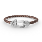 [Clover Jewelry]FORCE LARGE HORSESHOE HALF DIAMOND BRACELET SILVER