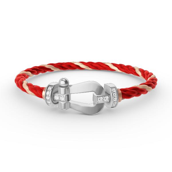 [Clover Jewelry]FORCE LARGE HORSESHOE HALF DIAMOND BRACELET SILVER
