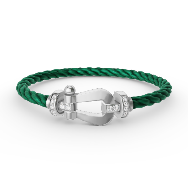 [Clover Jewelry]FORCE LARGE HORSESHOE HALF DIAMOND BRACELET SILVER