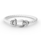 [Clover Jewelry]FORCE LARGE HORSESHOE HALF DIAMOND BRACELET SILVER