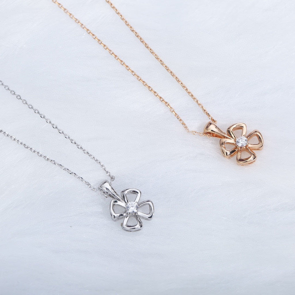 [Clover Jewelry]FIOREVER KETTE DIAMANT MITTE