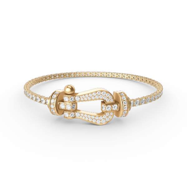 [Clover Jewelry] FORCE GROSSES HUFEISEN VOLL DIAMANT TENNISARMREIF